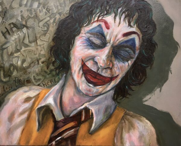 A painting of the Joker.