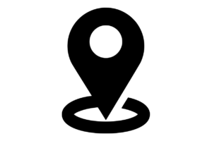 A Inverted Raindrop with a circle around the bottom to represent a map pin