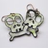 Skull earrings are haning of earring hooks