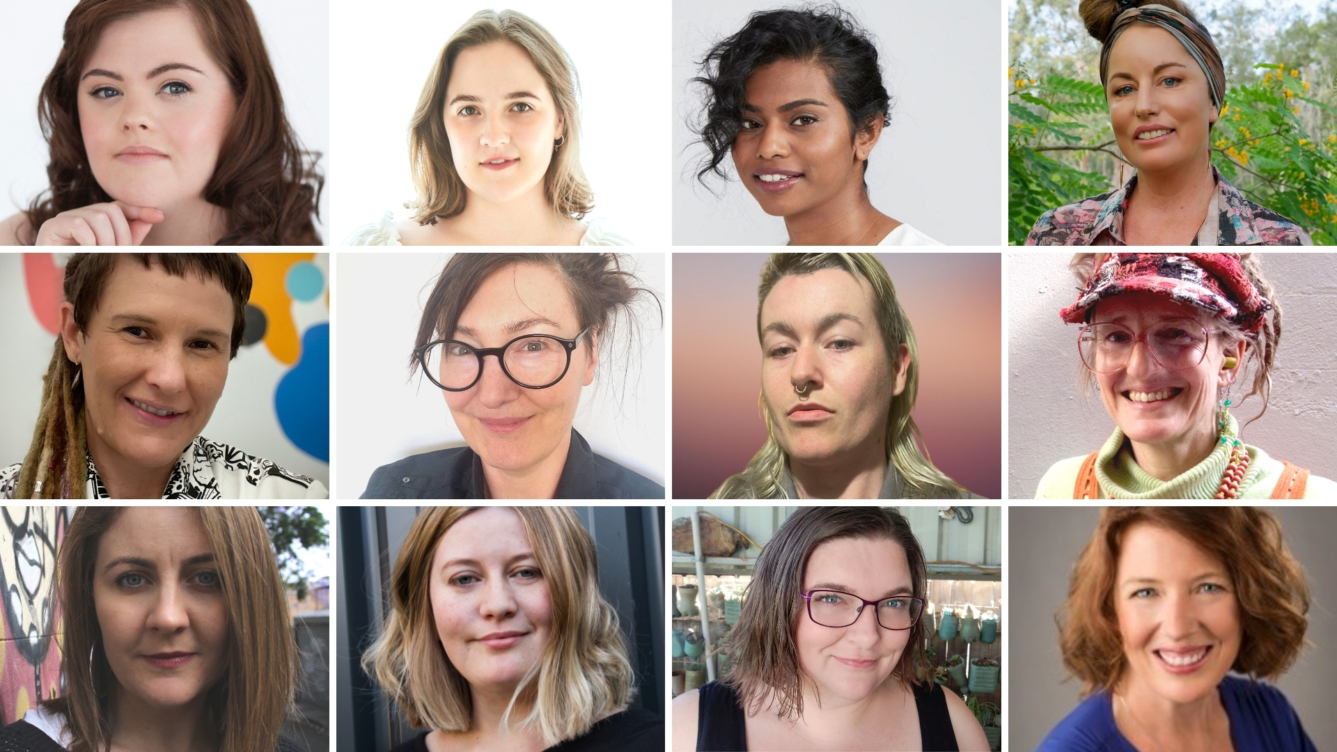 Headshots of Audrey O’Connor, Bedelia Lowrenčev, Brahmmi Kumarasamy, Carly Marchant Supple, Casey Gray, Jaye Hayes, Lana Zilla, Larissa MacFarlane, Liz Cooper, Rebecca Hogan and Rhiannon Pegler and program coach Judith Bowtell.