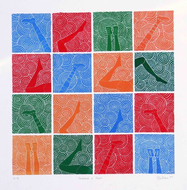 a square is made up of 16 squares and inside each square a legs.