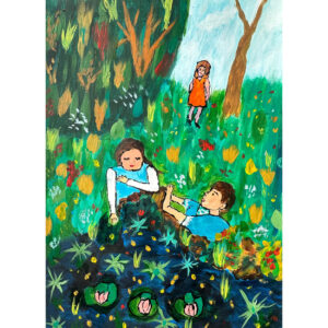 Children in a garden