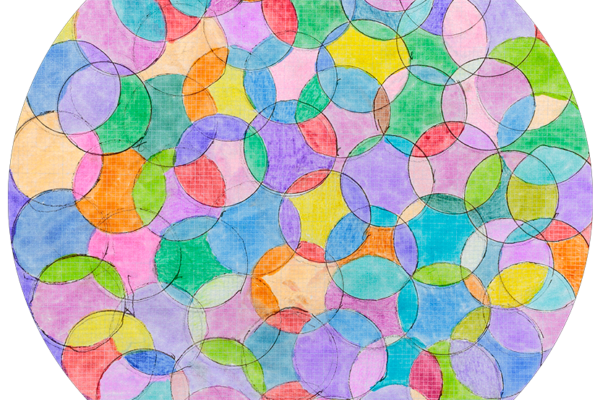Abstract drawing made of circles.