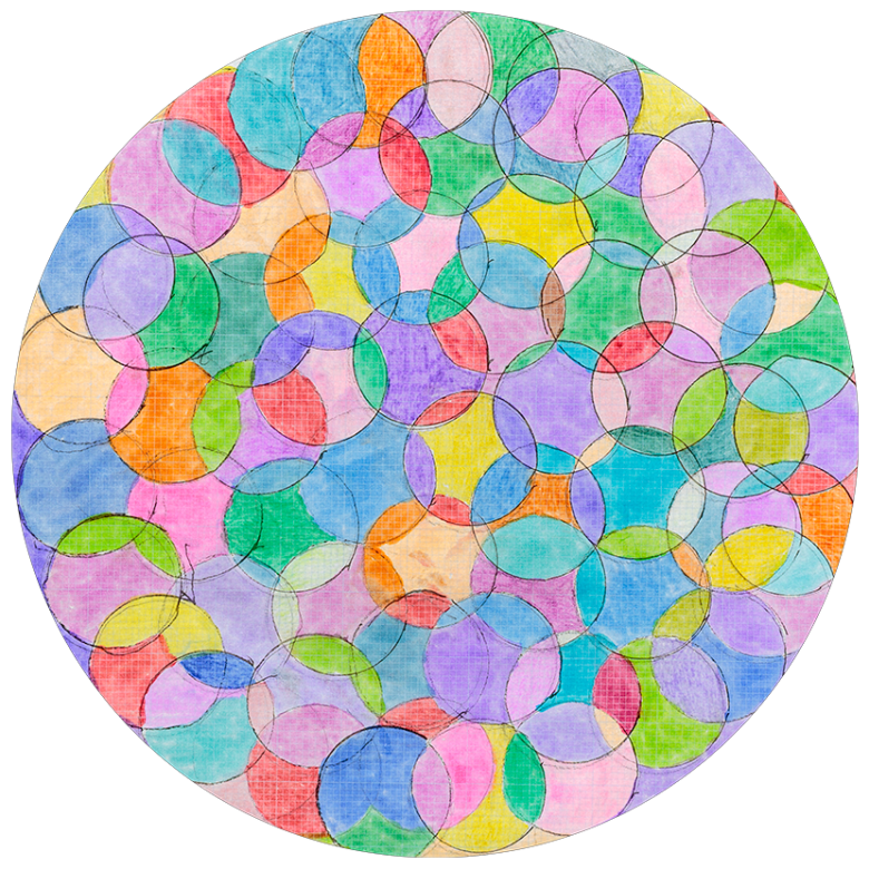 Abstract drawing made of circles.