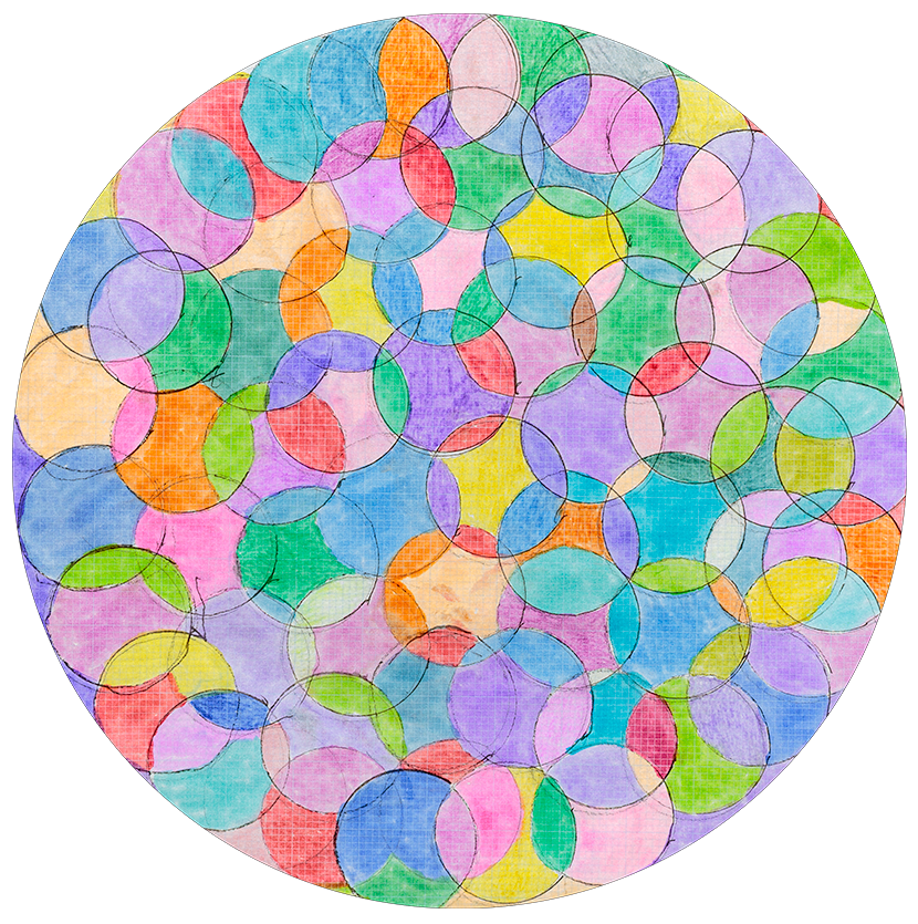 Abstract drawing made of circles.